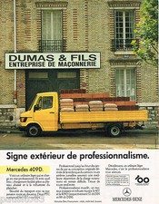 PUBLICITE ADVERTISING 065  1986  MERCEDES-BENZ   utilitaire léger 409 D