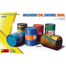 MODERN OIL DRUMS 200L KIT 1:24 Miniart Kit Diorami Nouveau modèle