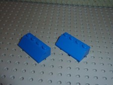 2 x LEGO Bleu Slope Brick ref