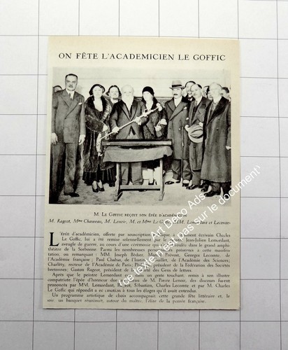 1931 goffic écrivain - le, goffic,
