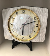 ❤️Splendide Horloge pendule  formica  gris marbré  VEDETTE  Vintage An 50 /70