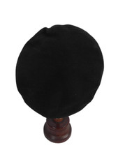 Béret femme neuf "colibri" T.(55) en velours vert foncé et noeud à boucle dorée