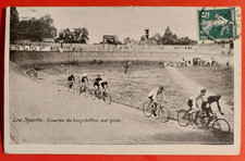 Carte Postale Vélo De Course Cycliste Sur Piste Tandem 1912
