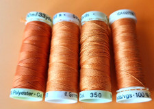4 Bobines fil à coudre  polyester " Gutermann " 100 m - couture, mercerie orange