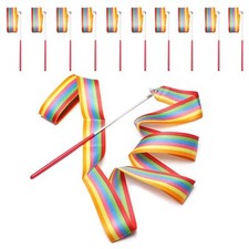 10pcs 2 mètres Art Gymnastique Rythmique Ruban Twirling Baton Rod Gym Dance R...