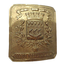 Boucle de ceinturon de la Garde Républicaine, modèle 1900, en laiton. France.