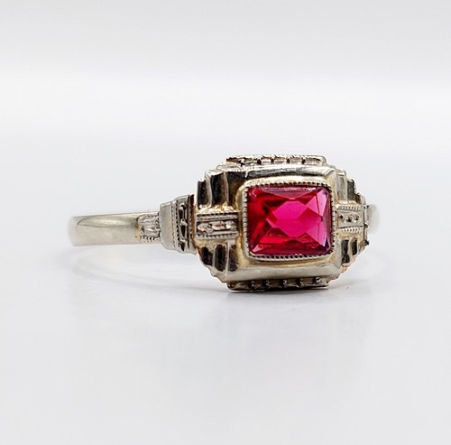 Bague art deco - blanc, et
