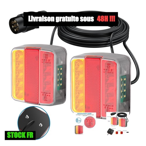Feux arrière remorque led - feux,