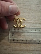 Agrafe Logo Chanel Authentique Maroquinerie Paris 29mm X 23mm