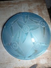 vasque art déco couleur bleu signer degué