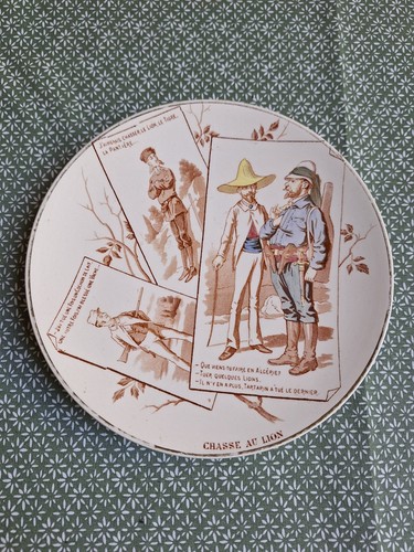 Assiette ancienne chasseurs - assiette,