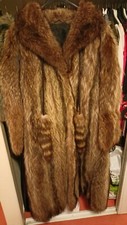 Manteau Fourrure Racoon Véritable