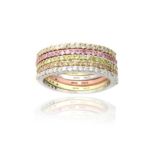 925 argent multicolore zircone - 925,