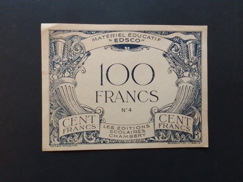 100 francs billet scolaire - francs,