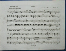 MUSARD QUADRILLE OPÉRA NICOLO PARTITION CENDRILLON 1845 FLAGEOLET ORCHESTRE SEUL