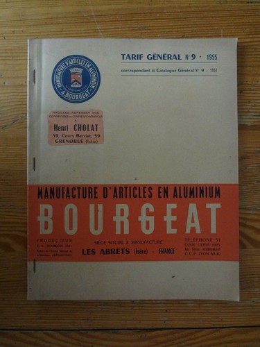 Tarif 1955 manufacture - tarif,