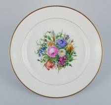 Bing & Grøndahl, grand plat de service rond en porcelaine avec fleurs