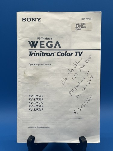 Sony manual trinitron - sony, wega
