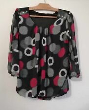 Blouse noir gris rose polyester doublé T38 Armand Thiery (2501018)