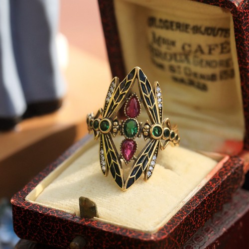Bague doré antique réglable - bague,