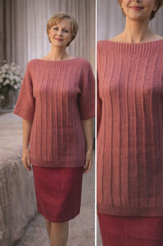 Pull vintage fait main - , porté