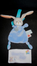 doudou plat lapin bleu Pom