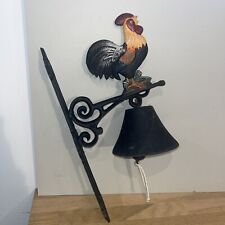 Cloche De Porte Sonnette Murale En Fer Forgé Décor Coq Coloré