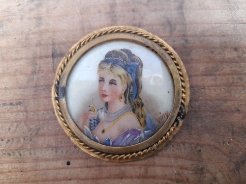 Broche ancienne porcelaine - broche,