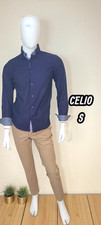 Celio Taille S Superbe chemise manches longues Violet gris homme