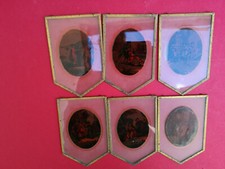 Lot 6 plaques de lustre lampe lanterne époque 1900 décor scènes galantes XVIIIe