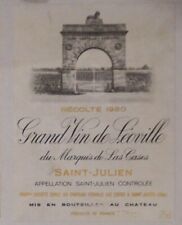 ancienne étiquette vin LEOVILLE LAS CASES 1980 Saint Julien Bordeaux