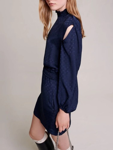 Robe maje satin - en, marine