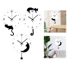 Horloge murale chat simple et