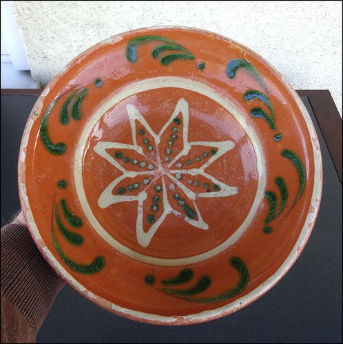 Plat aile ancien terre cuite - plat, a