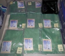 LOT REVENDEUR 8 PAIRES RIDEAUX VOILAGE+RABAT+ POMPONS +PIN'S/70X130/VERT VERONE
