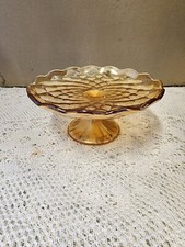 Coupe presentoir à gateaux en verre ambré vintage cuisine décoration service