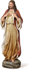 by Roman, 13.75" H Sacred Heart of Jesus Figure, Religious Gifts, Home Decor