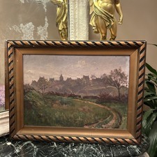 Huile Sur Toile Ancienne Signée Représentant Paysage