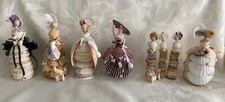 Lot De 8 Poupées figurines statuettes en coquillages shabby chic