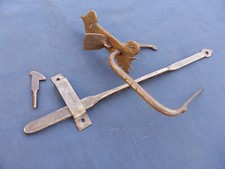 Ancienne Clenche poignée poucier ouvragée Barre 30,5 cm fer forgé mentonnet fer