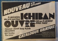 Publicité  Ouverture magasin ICHIBAN judo kung fu Matsuru Rucanor  1975