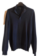 HUGO BOSS pull fin bleu marine
