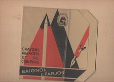 couvre-livre    BAIGNOL ET FARJON  ( stylos, porte plumes, crayons )  (M6671)