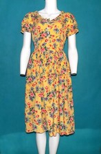 RENE DERHY robe vintage jaune à fleurs  Taille : M