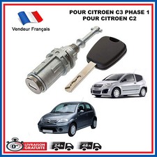 CITROEN C2 C3 BARILLET SERRURE PORTE AVANT GAUCHE + 1 CLE
