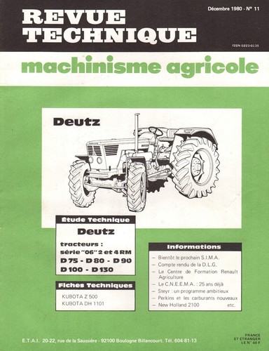 Revue technique tracteurs - technique,