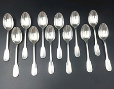 CHRISTOFLE - 12 PETITES CUILLÈRES EN MÉTAL ARGENTÉ Modèle CLUNY
