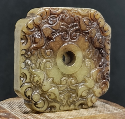 Ancien masque jade hetian - ancien,