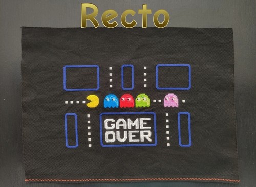 Broderie pac man game - man, over"