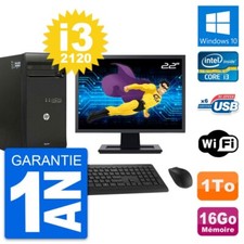 PC Tour HP Pro 3400 MT Ecran 22" i3-2120 RAM 16Go Disque 1To Windows 10 Wifi